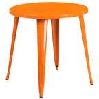 Flash Furniture Ensemble de 4 chaises de café avec table ronde en métal de 76 cm de qualité commerciale pour intérieur/extérieur