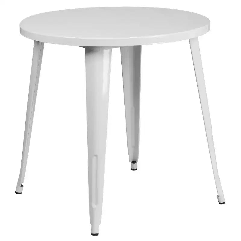 Flash Furniture Ensemble de 4 chaises de café avec table ronde en métal de 76 cm de qualité commerciale pour intérieur/extérieur