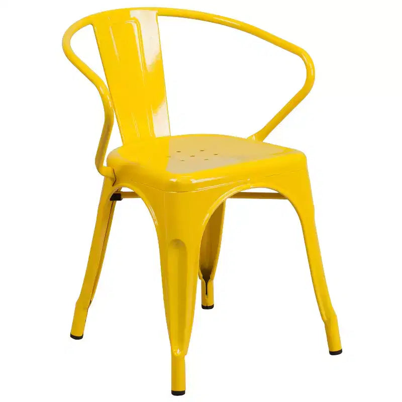 Ensemble table ronde en métal de 30 po de qualité commerciale Flash Furniture avec 2 fauteuils, pour l'intérieur et l'extérieur
