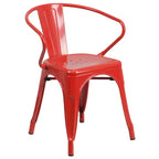 Ensemble table ronde en métal de 30 po de qualité commerciale Flash Furniture avec 2 fauteuils, pour l'intérieur et l'extérieur