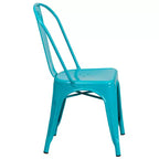 Ensemble table carrée métallique 80 cm qualité commerciale Flash Furniture avec 4 chaises empilables pour intérieur/extérieur