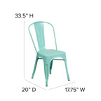 Ensemble table carrée métallique 80 cm qualité commerciale Flash Furniture avec 4 chaises empilables pour intérieur/extérieur