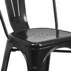 Ensemble table carrée métallique 80 cm qualité commerciale Flash Furniture avec 4 chaises empilables pour intérieur/extérieur