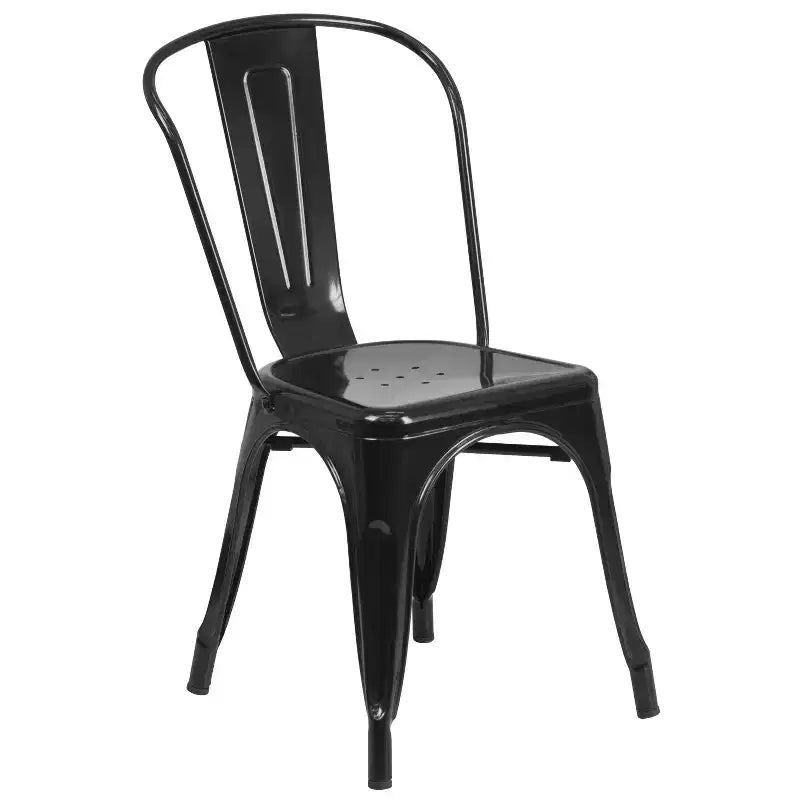 Ensemble table rectangulaire en métal d'intérieur/extérieur Flash Furniture de qualité commerciale, 80 x 160 cm, avec 4 chaises empilables