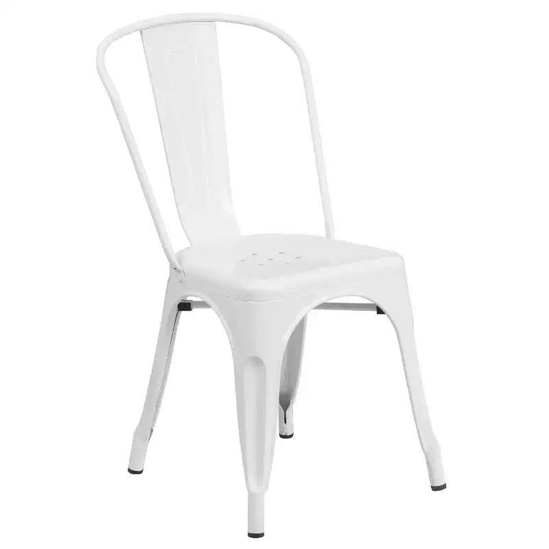 Flash Furniture Commercial Grade Ensemble de Table Rectangulaire en Métal 31,5 x 63 cm pour Intérieur-Extérieur avec 6 Chaises Empilables