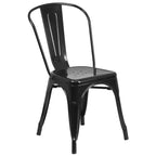 Flash Furniture Commercial Grade Ensemble de Table Rectangulaire en Métal 31,5 x 63 cm pour Intérieur-Extérieur avec 6 Chaises Empilables
