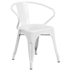 Flash Furniture Commercial Grade 31.5 x 63 Rectangular Metal Indoor-Outdoor Table Set with 6 Arm Chairs
