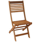 Sunnydaze Outdoor Meranti Wood with Teak Oil Finish Folding Patio Dining Table and Chairs - Brown - 5pc
