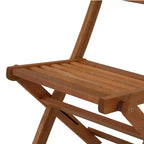 Sunnydaze Outdoor Meranti Wood with Teak Oil Finish Folding Patio Dining Table and Chairs - Brown - 5pc