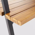 Huckleberry 7pc Acacia Wood and Iron Planter Dining Set