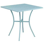 Flash Furniture Oia Commercial Grade 28 Square Indoor-Outdoor Steel Patio Table Set with 4 Round Back Chairs