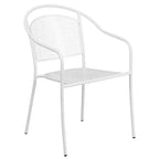 Flash Furniture Oia Ensemble de table de patio en acier rond de 35,25 po de qualité commerciale pour l'intérieur et l'extérieur avec 2 chaises à dossier rond