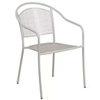 Flash Furniture Oia Ensemble de table de patio en acier rond de 35,25 po de qualité commerciale pour l'intérieur et l'extérieur avec 2 chaises à dossier rond