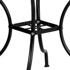 Flash Furniture Oia Ensemble de table de patio carrée en acier de 35,5 po de qualité commerciale pour l'intérieur et l'extérieur avec 4 chaises à dossier rond