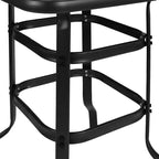 Ensemble table de bar et 2 tabourets d'extérieur Emma et Oliver – Table de bar en verre pour patio – Tabourets de bar noirs tout temps