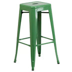 Emma et Oliver Ensemble de table de bar de 76 cm de qualité commerciale pour l'intérieur et l'extérieur, avec 4 tabourets sans dossier