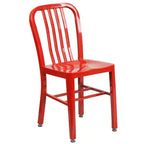Emma and Oliver Commercial Grade 30 Round Metal Indoor-Outdoor Table Set & 4 Slat Back Chairs