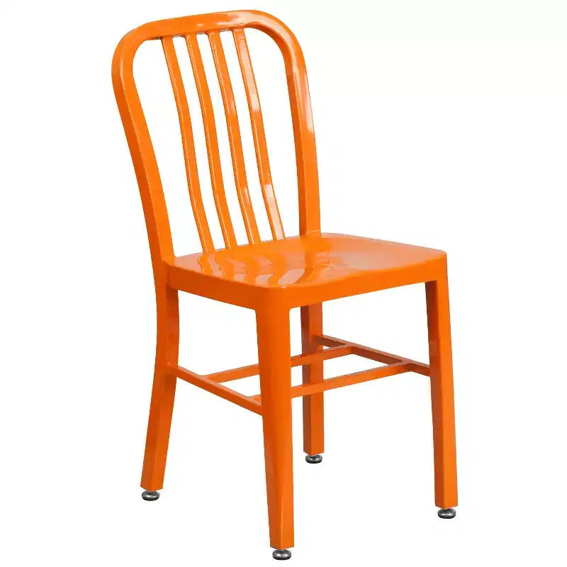 Ensemble de table ronde et de 2 chaises à dossier ajouré Emma et Oliver, 61 cm, en métal, de qualité commerciale, pour l'intérieur et l'extérieur