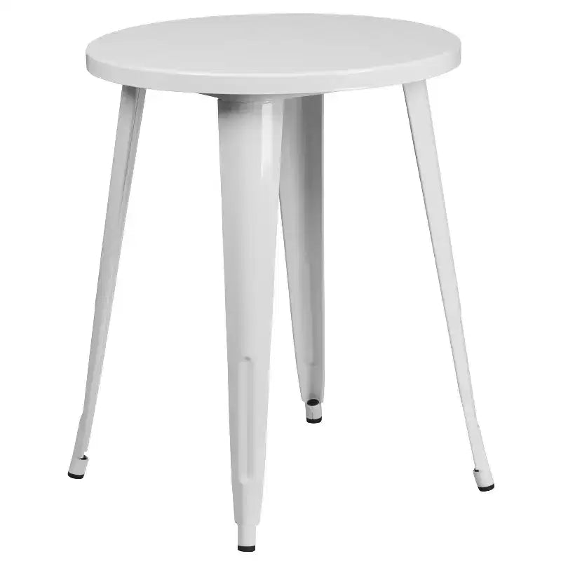 Ensemble de table ronde et de 2 chaises à dossier ajouré Emma et Oliver, 61 cm, en métal, de qualité commerciale, pour l'intérieur et l'extérieur