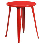 Ensemble de table ronde et de 2 chaises à dossier ajouré Emma et Oliver, 61 cm, en métal, de qualité commerciale, pour l'intérieur et l'extérieur