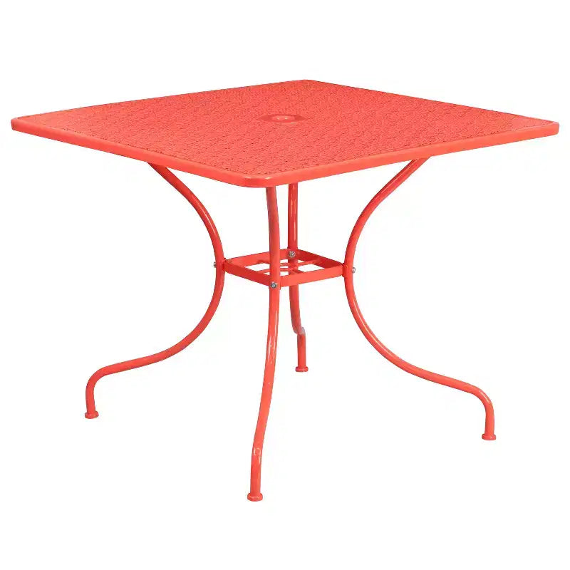 Ensemble de table de patio et 2 chaises à dossier rond en métal de 35,5 po (Emma et Oliver)