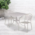 Ensemble de table de patio et 2 chaises à dossier rond en métal de 35,5 po (Emma et Oliver)