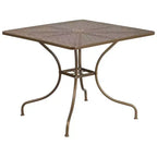 Ensemble de table de patio et 2 chaises à dossier rond en métal de 35,5 po (Emma et Oliver)