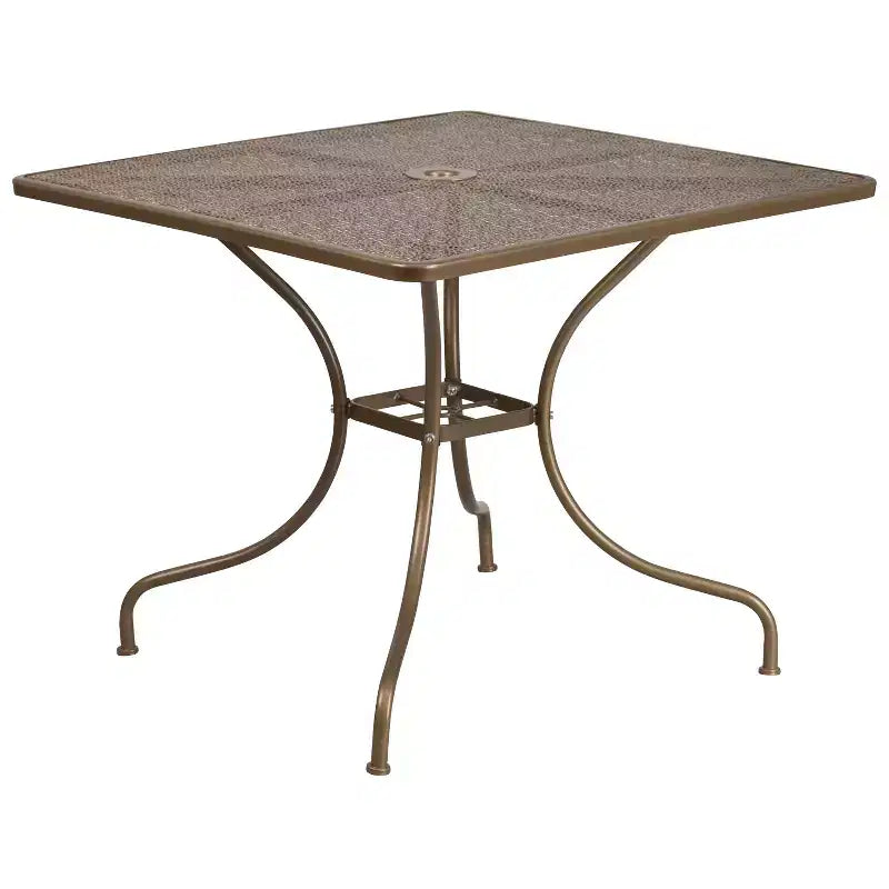 Ensemble de table de patio et 2 chaises à dossier rond en métal de 35,5 po (Emma et Oliver)