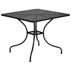 Ensemble de table de patio et 2 chaises à dossier rond en métal de 35,5 po (Emma et Oliver)