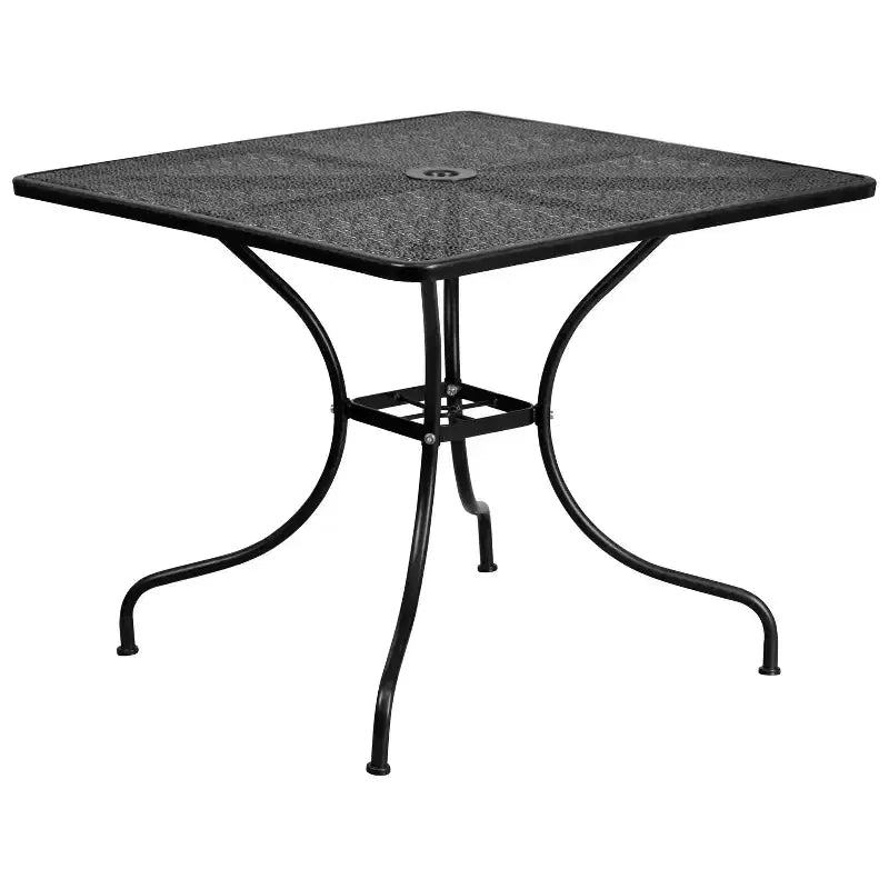 Ensemble de table de patio et 2 chaises à dossier rond en métal de 35,5 po (Emma et Oliver)