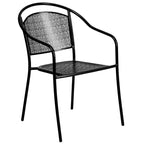 Ensemble de table de patio et 2 chaises à dossier rond en métal de 35,5 po (Emma et Oliver)