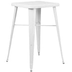 Emma and Oliver Commercial Grade 23.75 Square Metal Indoor-Outdoor Bar Table Set, 2 Back Stools