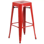 Ensemble table de bar Emma et Oliver en métal rond de 76 cm de qualité commerciale pour l'intérieur et l'extérieur, 2 tabourets sans dossier