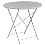 Emma and Oliver Commercial Grade 30 Round Metal Folding Patio Table Set w/ 2 Round Back Chairs