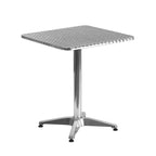 Ensemble de table de patio de jardin en aluminium carré Emma et Oliver 23,5 po avec 2 chaises en rotin