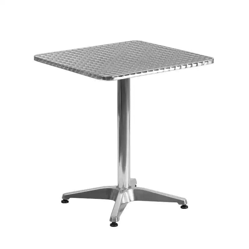 Ensemble de table de patio de jardin en aluminium carré Emma et Oliver 23,5 po avec 2 chaises en rotin