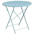 Ensemble table de patio pliante ronde en métal de qualité commerciale Emma et Oliver de 76 cm de diamètre avec 4 chaises à dossier rond
