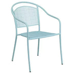 Ensemble table de patio pliante ronde en métal de qualité commerciale Emma et Oliver de 76 cm de diamètre avec 4 chaises à dossier rond