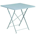 Ensemble table de jardin pliante carrée en métal Emma et Oliver Commercial 28 po avec 2 chaises à dossier carré