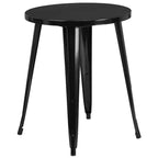 Ensemble de table ronde d'intérieur/extérieur Emma et Oliver de qualité commerciale de 24 pouces avec 4 chaises de café