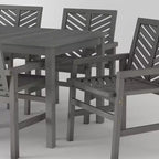7pc Slatted Chevron Acacia Patio Dining Set - Saracina Home
