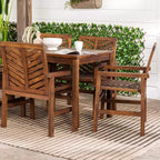 7pc Slatted Chevron Acacia Patio Dining Set - Saracina Home