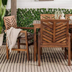 7pc Slatted Chevron Acacia Patio Dining Set - Saracina Home