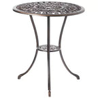 Gardenised Ensemble repas bronze intérieur et extérieur 2 chaises avec 1 table Bistro Patio en aluminium moulé.