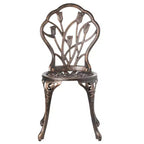 Gardenised Ensemble repas bronze intérieur et extérieur 2 chaises avec 1 table Bistro Patio en aluminium moulé.