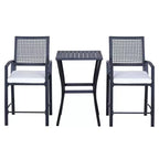 Ensemble de bar de terrasse 3 pièces Outsunny avec coussin moelleux, ensemble de mobilier d'extérieur en rotin tressé pour jardins, pelouses, terrasses, piscines
