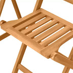 Outsunny Ensemble table de bistrot et chaises de jardin 2 places, table de patio en bois d'acacia, chaises pliantes en bois, vernies, ensemble de mobilier d'extérieur 3 pièces, à lattes, teck