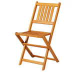 Outsunny Ensemble table de bistrot et chaises de jardin 2 places, table de patio en bois d'acacia, chaises pliantes en bois, vernies, ensemble de mobilier d'extérieur 3 pièces, à lattes, teck
