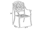 Ensemble de salle à manger en bronze pour intérieur et extérieur, 2 chaises avec 1 table, patio en aluminium moulé