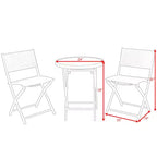 Costway 3 PCS Folding Bistro Table Chairs Set Garden Backyard Patio Furniture Red
